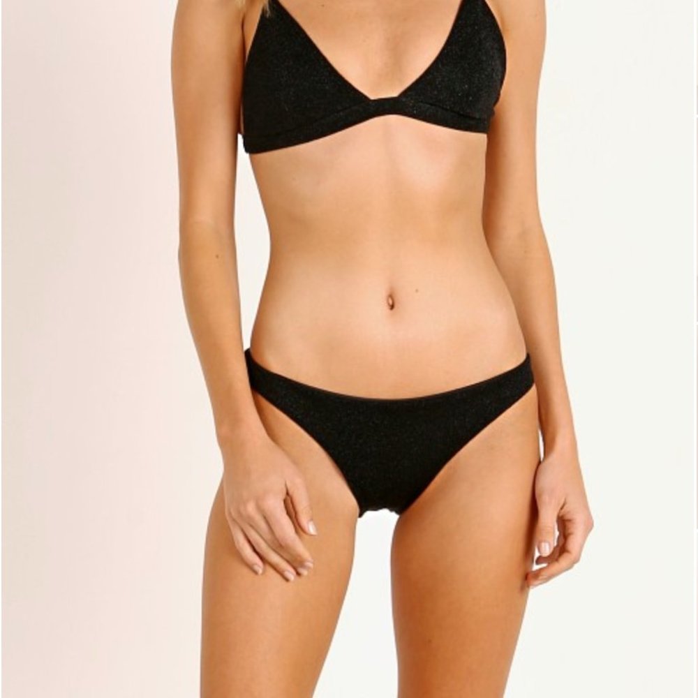 BRAND NEW - Mikoh Ofu Bikini Bottom - Metallic Black